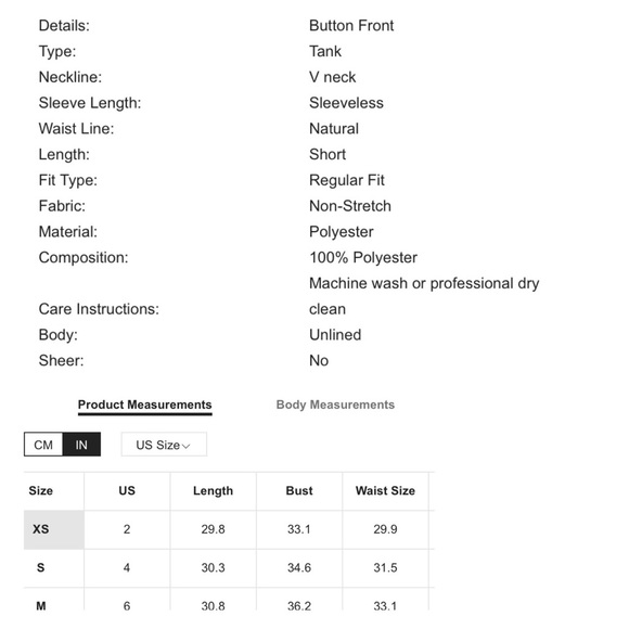 New Shein Button Front Sleeveless Romper XS - Picture 11 of 11